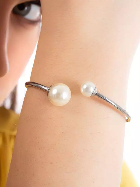 Oxzen Bracelet made of Steel with Pearls