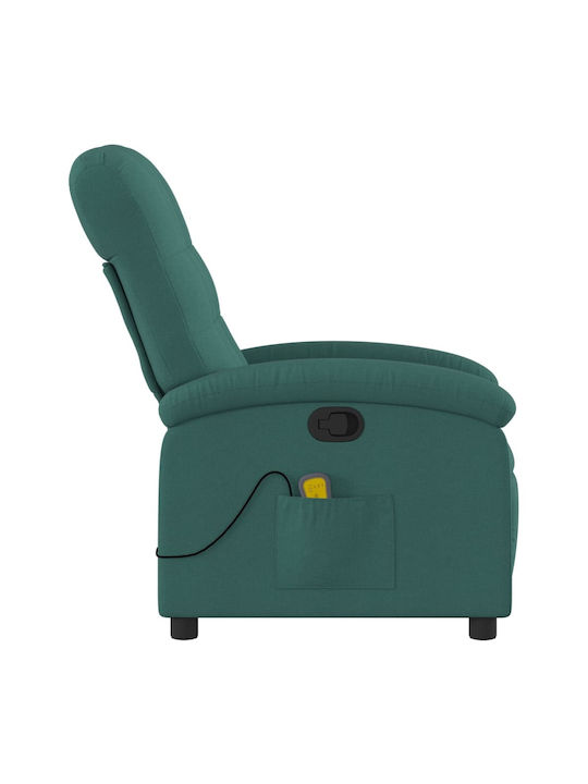 Πολυθρόνα Relax Massage με Υποπόδιο Σκούρο Πράσινο 70x93x101cm