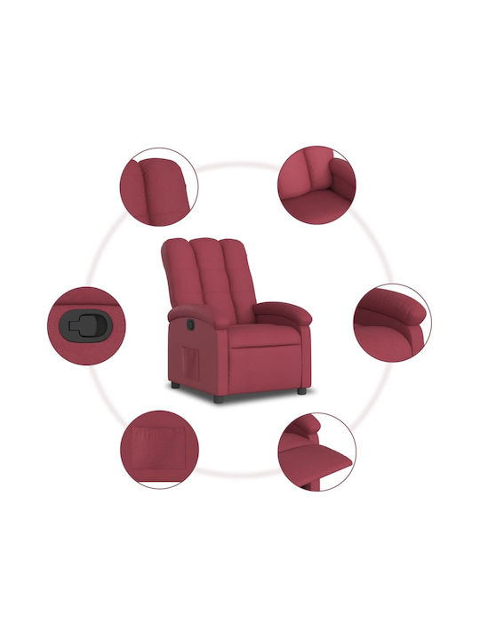Relaxsessel mit Fußhocker Bordeaux 70x93x101cm