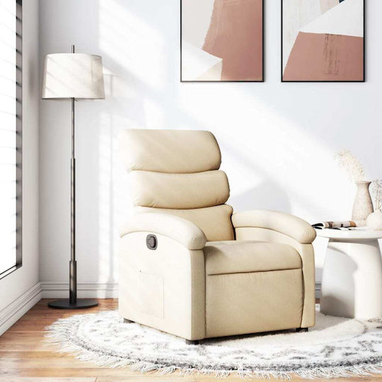 Πολυθρόνα Relax με Υποπόδιο Κρεμ 70x92x99.5cm