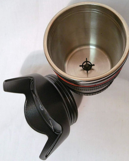 Mug Plastic with Lid Black