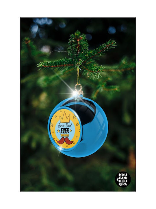 Christmas Plastic Ball Ornament Blue 8cm