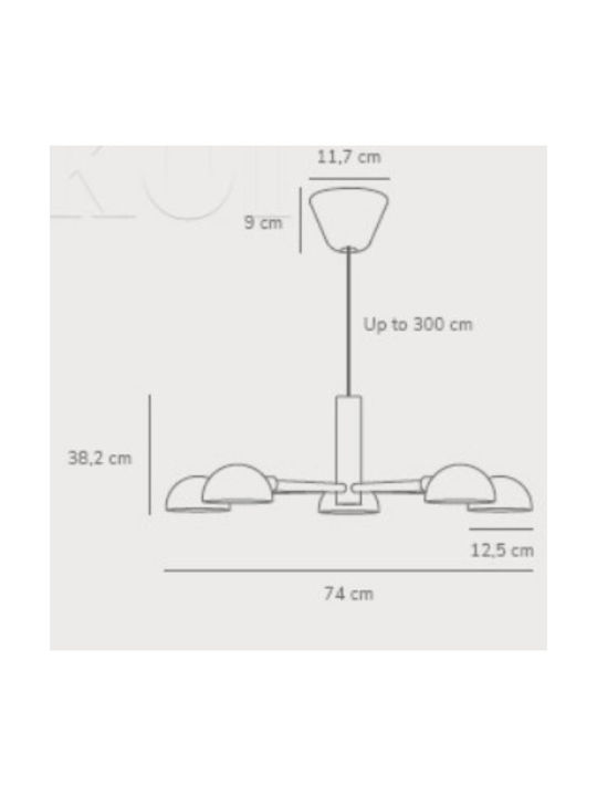 Nordlux Lustră Negru pentru 5 Becuri E14, E.14