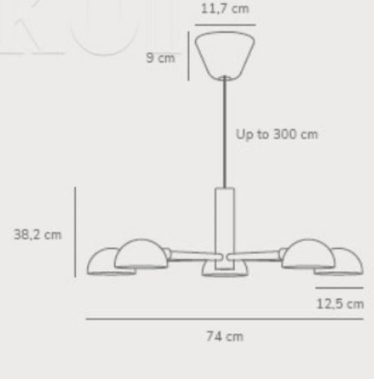 Nordlux Hängelampe Schwarz für 5 Lampen E14, E.14