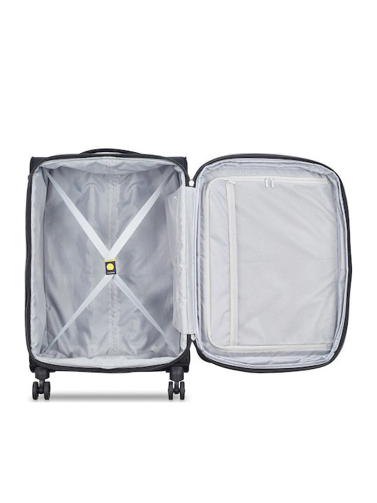 Delsey Pin Up Medium Travel Suitcase Fabric Black with 4 Wheels Height 69cm 343081100
