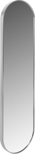 Freebox Oglindă De Perete Ovală Cu Cadru Metalic Argintiu 149x38,5cm