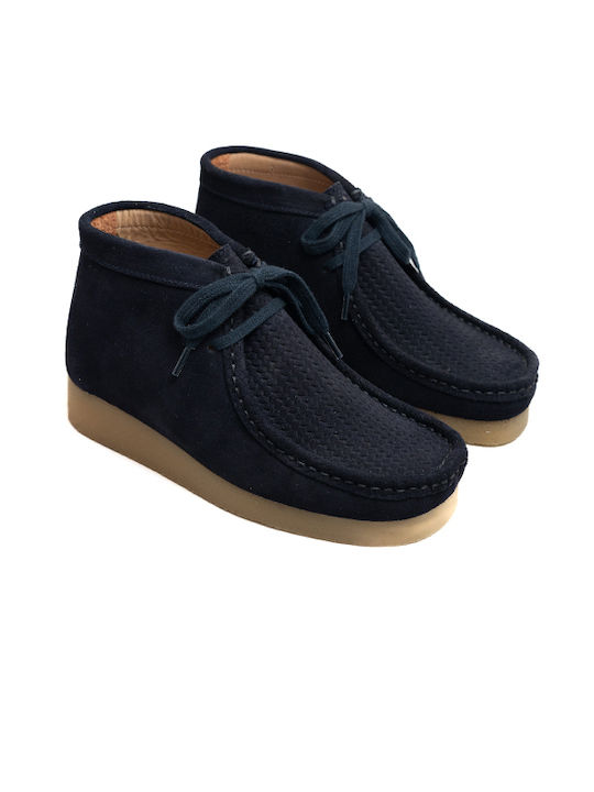 Suede Γυναικεία Μποτάκια με Πλατφόρμα Μπλε