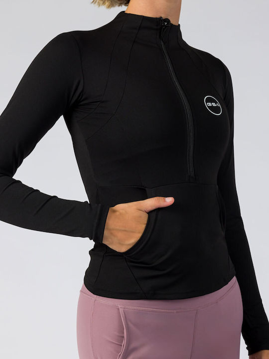 GSA Women's Athletic Blouse Long Sleeve Black