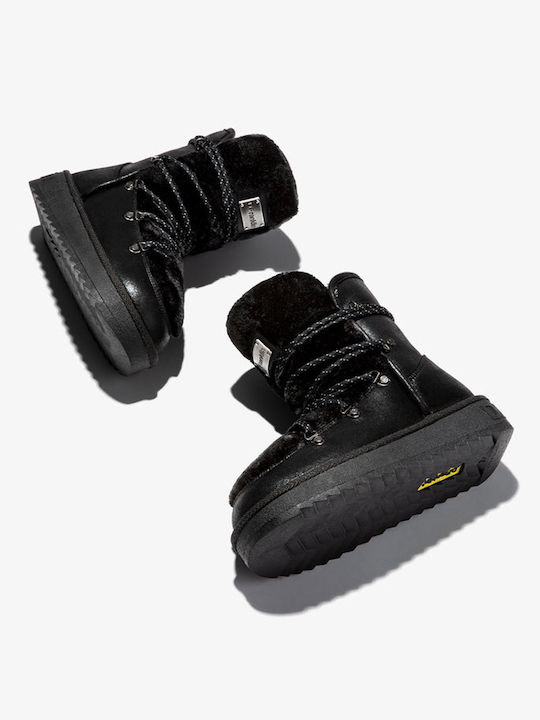 Nordic Trk Women's Ankle Boots with Fur Black