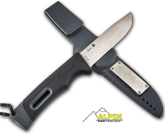 Alpin Outdoor Knife Black in Sheath