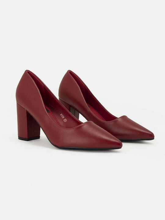 Bozikis Synthetic Leather Pointed Toe Red High Heels Τακούνι