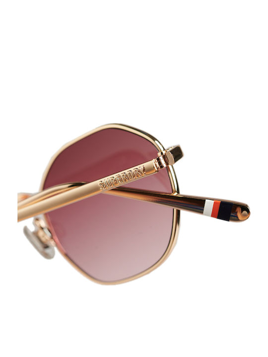 Superdry Vintage Script Women's Sunglasses with Rose Gold Metal Frame and Red Lens Y9710002A-6VB