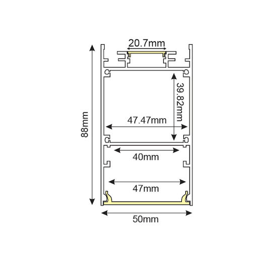 Aca LED Lumina liniară Lumină Plafon 47W Alb rece 170cm