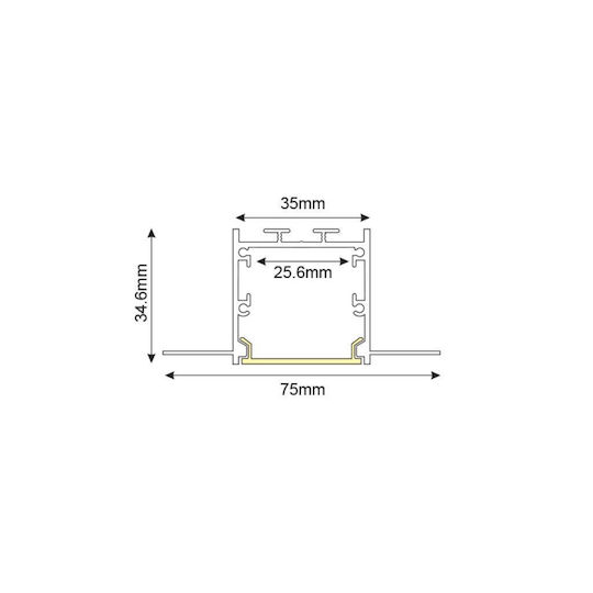 Aca Commercial Linear Recessed LED Ceiling Light 41W Warm White 149cm