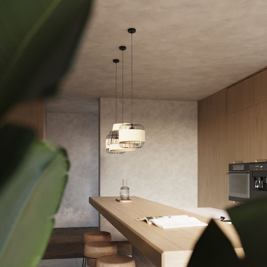 Sollux Κρεμαστό Φωτιστικό Μαύρο με Ντουί E27 38x38x35εκ.