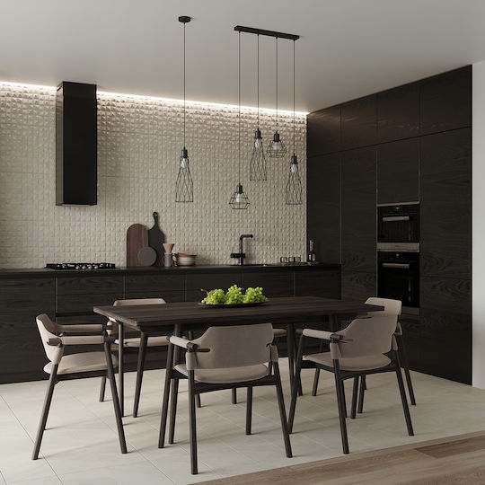 Sollux Pendant Light Black for 4 Bulbs E27 38x38x20cm