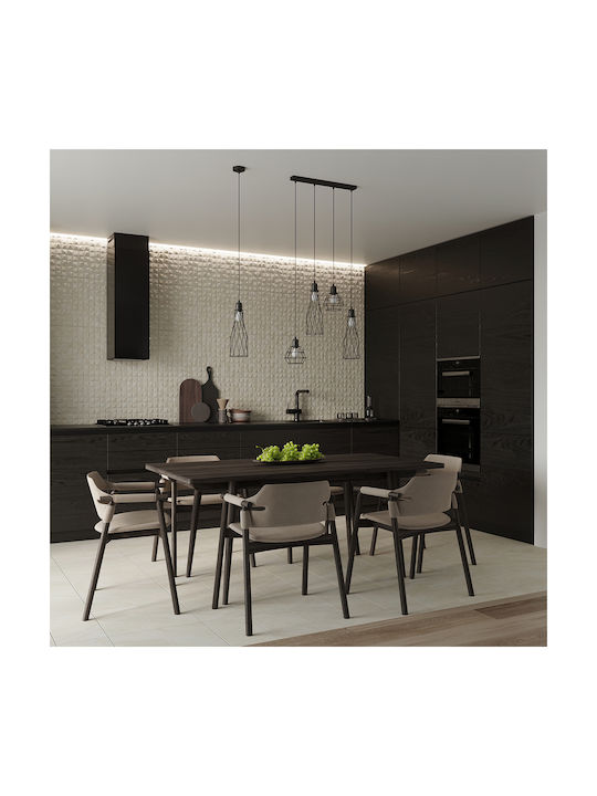 Sollux 3p Pendant Light Black with Socket E27 38x38x20cm