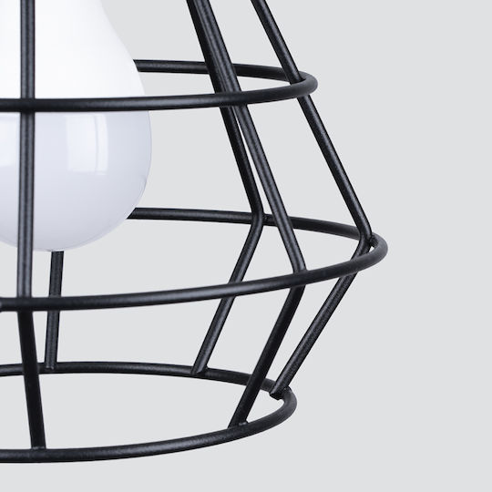 Sollux Pendant Light Black for 4 Bulbs E27 38x38x20cm