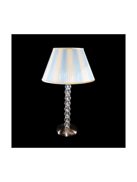 DITS Lighting Crystal Table Lamp for Socket E27 with White Shade and Silver Base