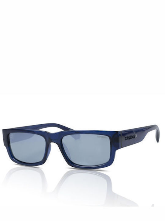 Superdry Sunglasses with Blue Plastic Frame and Silver Mirror Lens SDS 5004 106