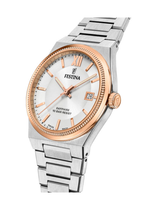 Festina Men's Watch 40mm Battery with Silver Metal Bracelet