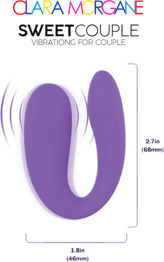 Clara Morgane Pro Mini Δονητής για Ζευγάρια 6.8cm Μωβ