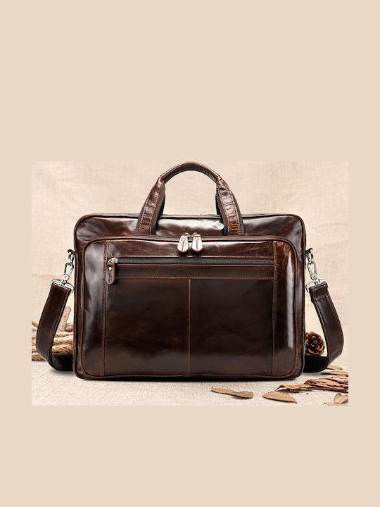 Leather Men's Briefcase Brown