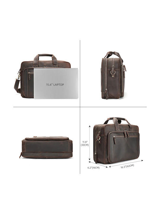 Leather Men's Briefcase Brown