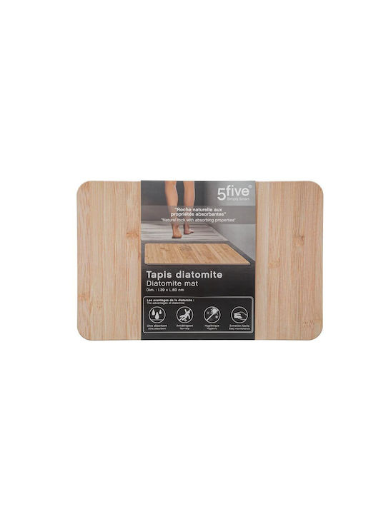 5Five Non-Slip Bath Mat Wooden 174683A Beige 39x60cm