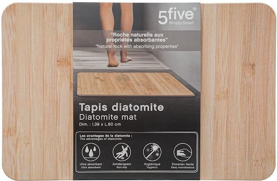 5Five Non-Slip Bath Mat Wooden 174683A Beige 39x60cm