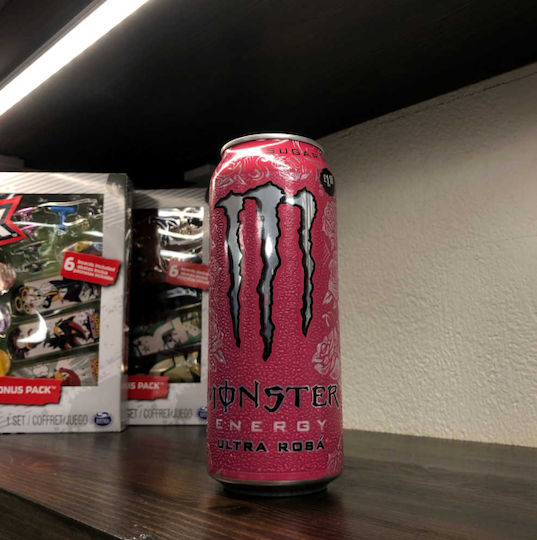 Monster Ultra Rosa Energy Drink με Ανθρακικό, Χωρίς Ζάχαρη σε Κουτί 500ml