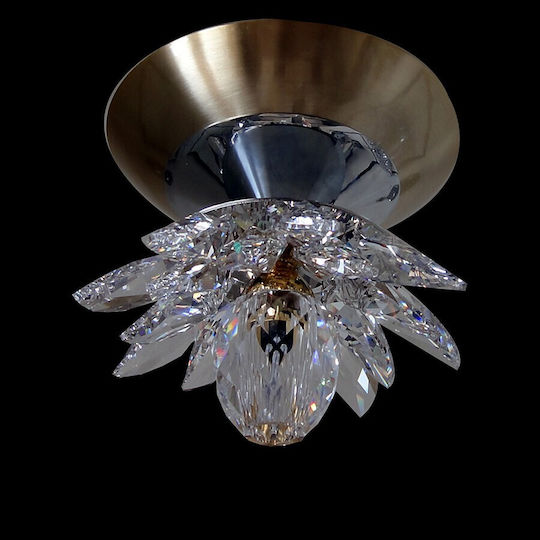 DITS Lighting Таванно осветление Сребрист с Кристали
