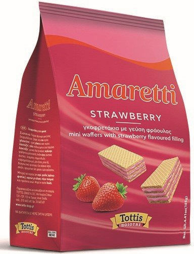 Tottis Wafer Milk Strawberry 125gr