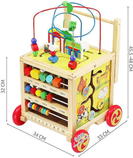 Kruzzel Labirint Cub de Activități din Lemn cu muzică pentru 12++ Luni