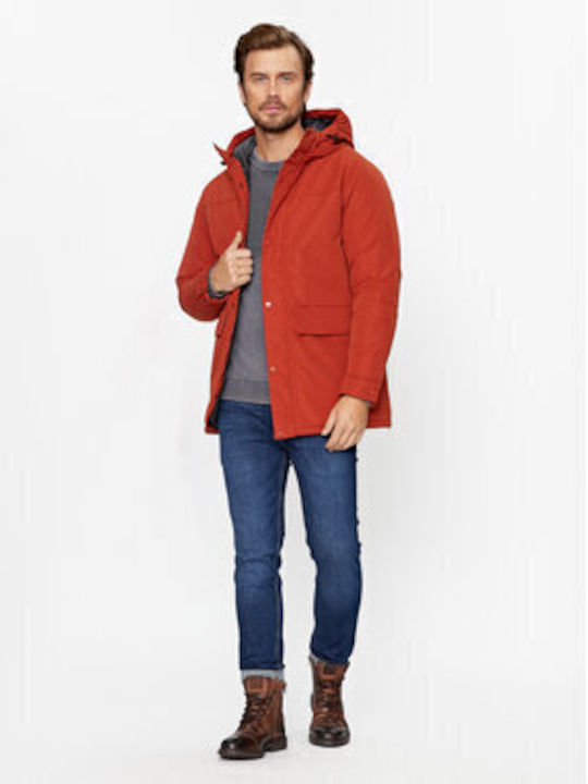 Jack & Jones Herren Winter Jacke Lässig Orange