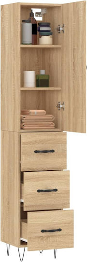 Office Cabinet Wooden Sonoma Oak 34.5x34x180cm