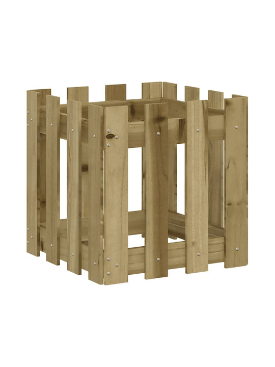 vidaXL Кутия за саксии Дърво Бежов 40x40x40см.