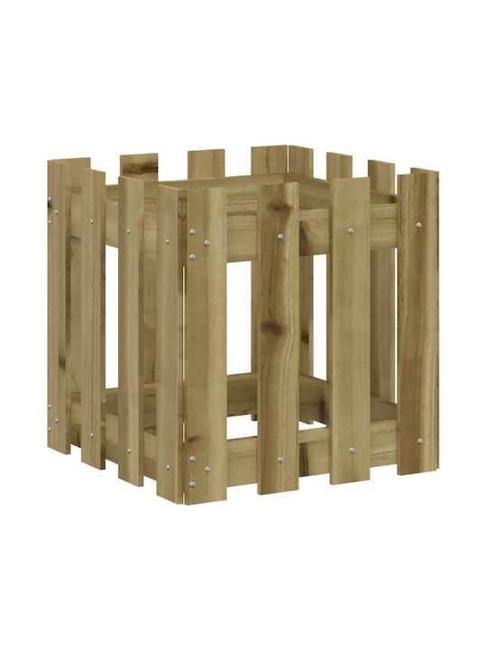 vidaXL Кутия за саксии Дърво Бежов 40x40x40см.