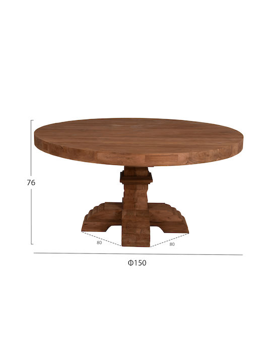 Provence Rotund Masă Sala de mese din Lemn Masiv 150x150x76buc
