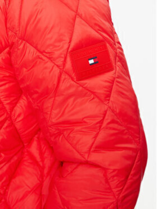 Jachetă de Iarnă Puffer Roșie