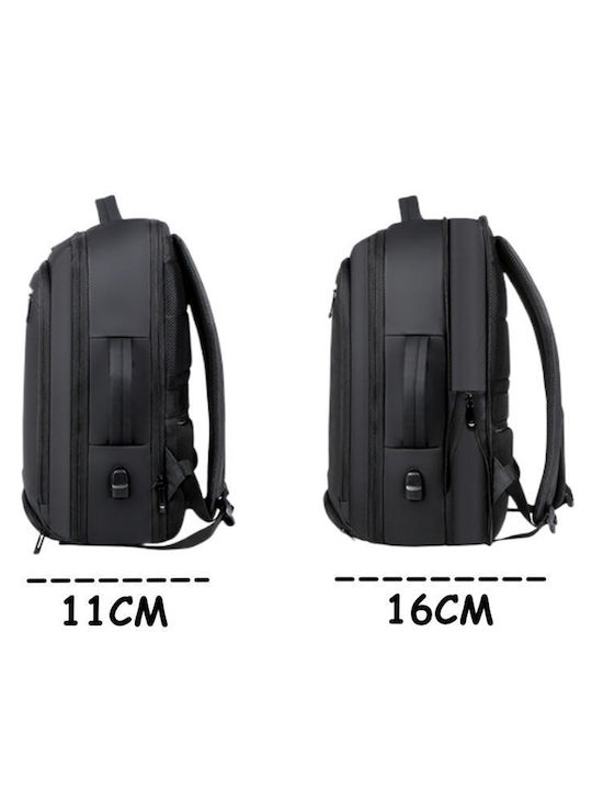 Playbags Collection Waterproof Backpack Laptop Bag 15.6" with USB Port in Black Color