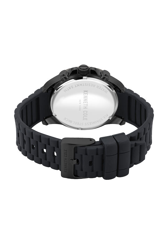 Kenneth Cole York Men's Watch Chronograph Battery with Black Rubber Strap