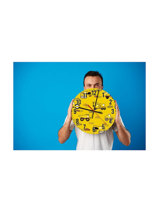 Koupakoupa Silent Wall Clock Wooden Yellow Ø30cm