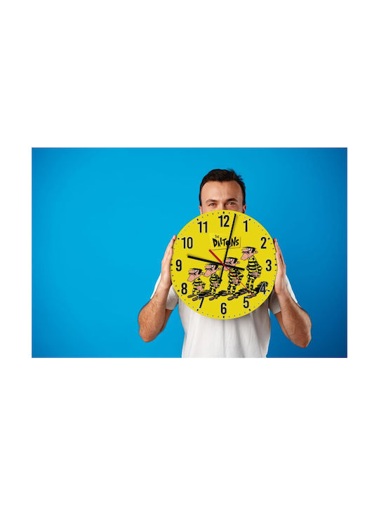 Koupakoupa Daltons Silent Wall Clock Wooden Yellow Ø30cm