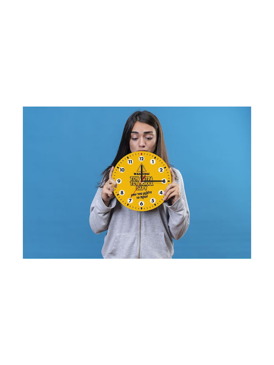 Koupakoupa Wall Clock Wooden Yellow Ø19cm