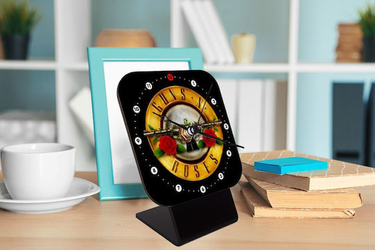 Koupakoupa Guns N' Roses Ceas De Masă Cu Indicatori Lemn Negru KP_5354_CLOCK-DESK-SQUARE