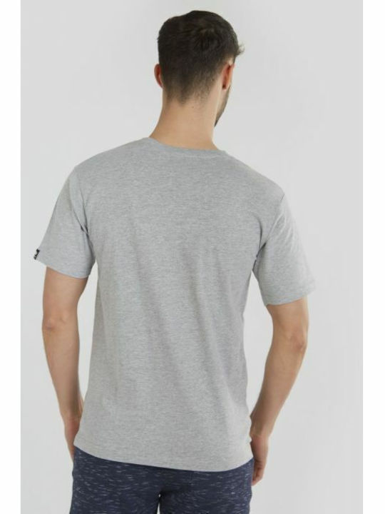 Fundango Men's Basic T Logo-9 Light Ανδρικό T-shirt Κοντομάνικο Γκρι