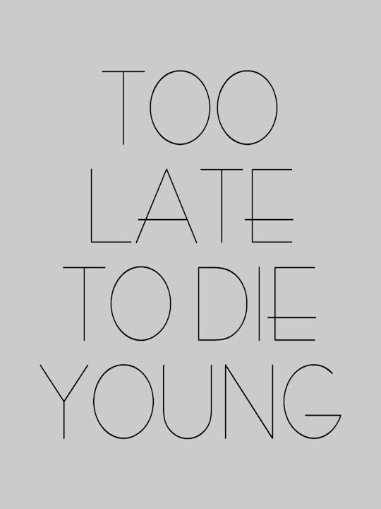 TKT Too Late To Die Young T-shirt Bărbătesc cu Mânecă Scurtă Alb