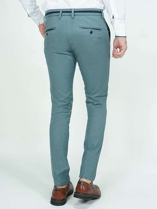 Herren Chinos Elastisch Slim Fit Hellblau