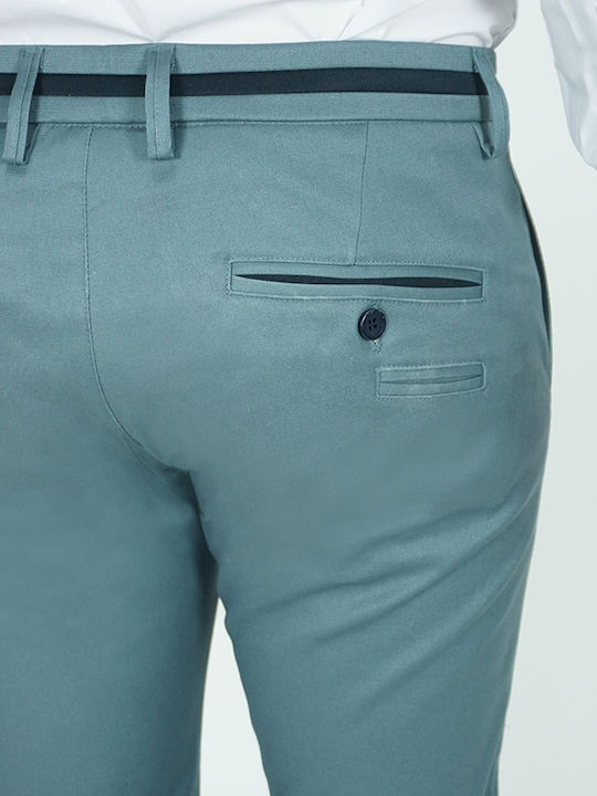 Herren Chinos Elastisch Slim Fit Hellblau